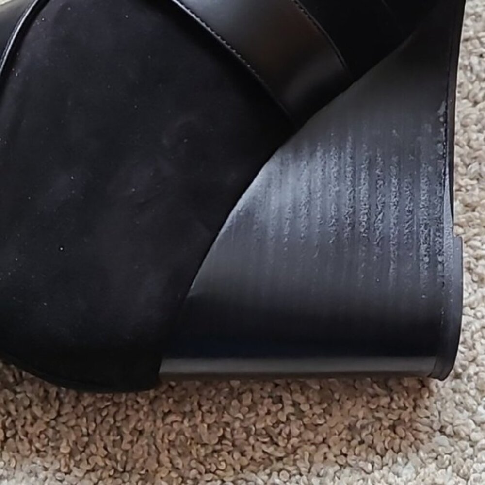 Aquatalia Tillie Suede Wedge Buckle Bootie - Weatherproof boot with box - Picture 7 of 16